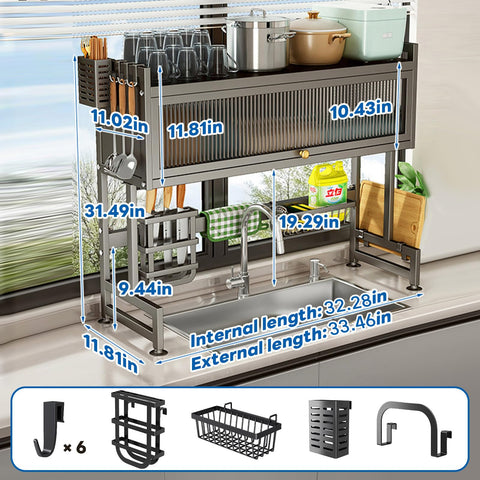 Hdrriozu compact drying rack saves counter space and fits many sinks