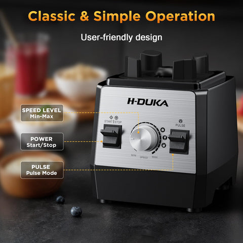 H-Duka 64oz pitcher shows large capacity for family smoothies and sauces.