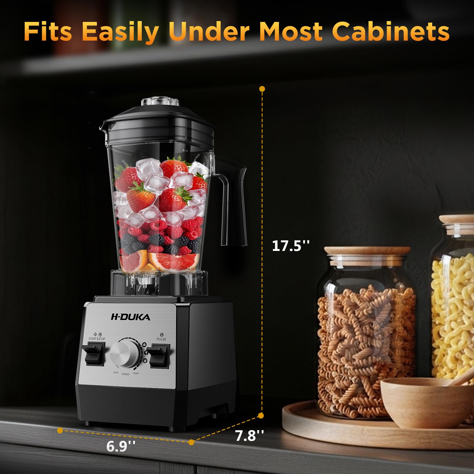 H-Duka blender compact design fits under cabinets while handling meal prep.
