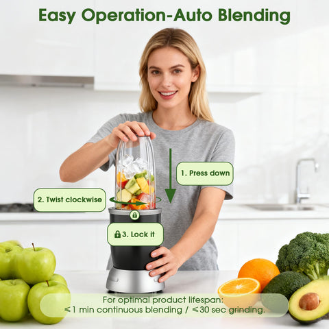 H-Duka 2-blade grinder attachment for nuts, coffee, and spices