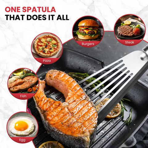 HE-SANQI fish spatula nine-honeycomb slots drain excess oil