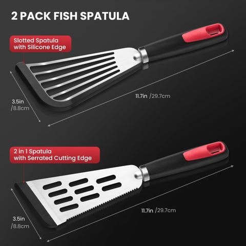 HE-SANQI fish spatula set with serrated edge for cutting tasks