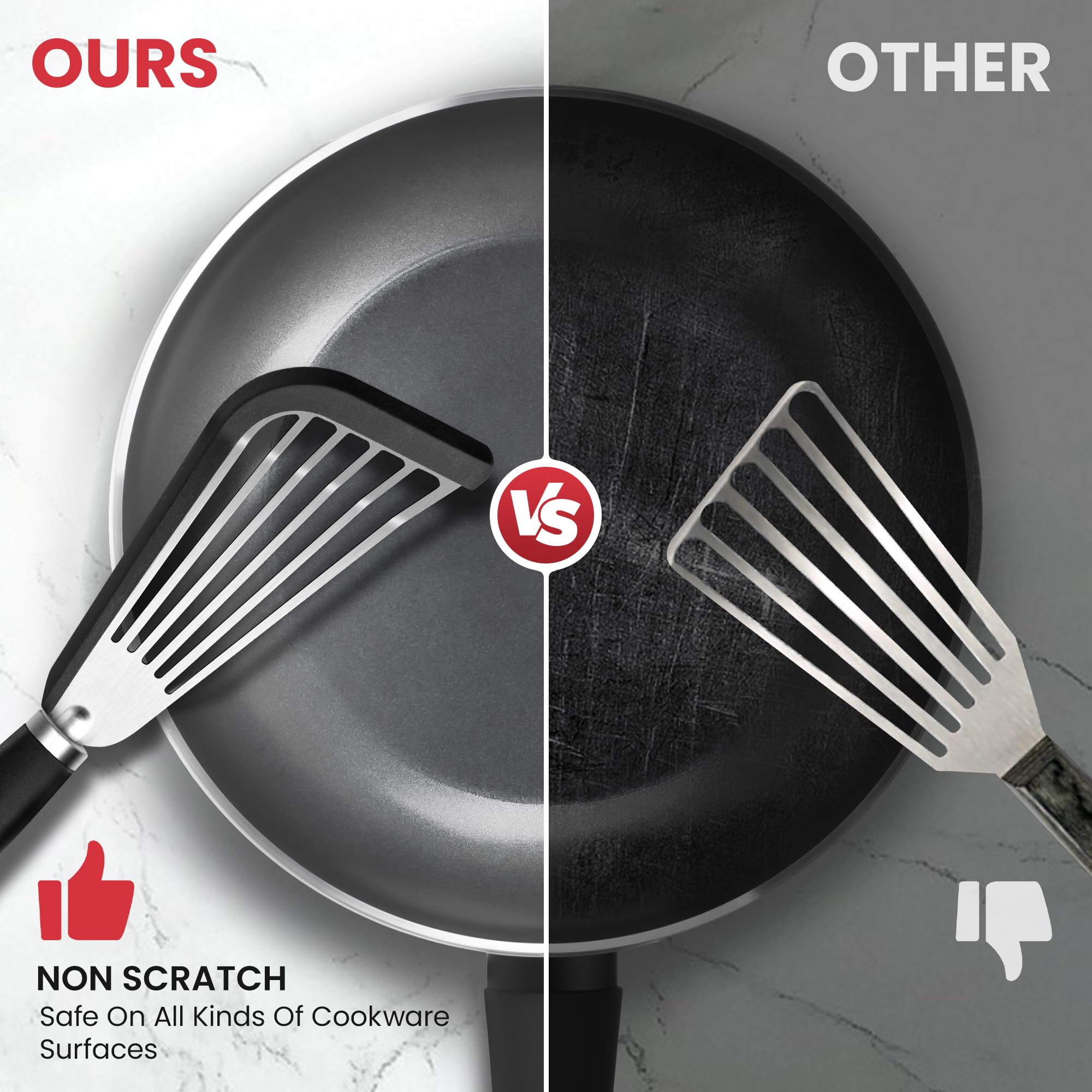 HE-SANQI spatula withstands up to 600°F to protect nonstick cookware