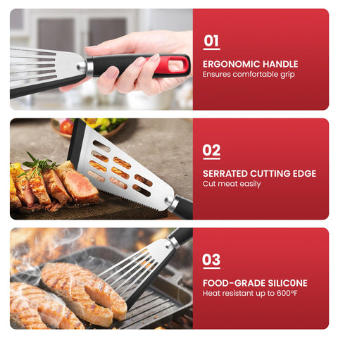 HE-SANQI silicone handle provides ergonomic grip during cooking