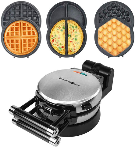 Health and Home 3-in-1 waffle maker with rotating base for even browning