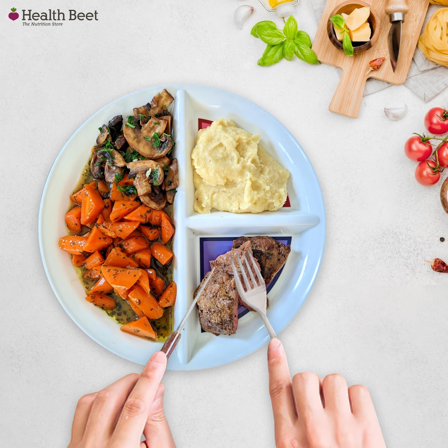 Health Beet plate suitable for kids and families for healthy habits.