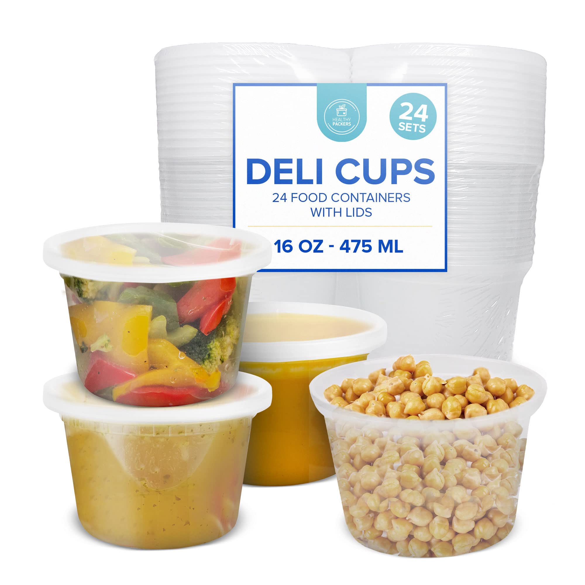 Healthy Packers 16oz deli cups perfect for meal prep and leftovers.