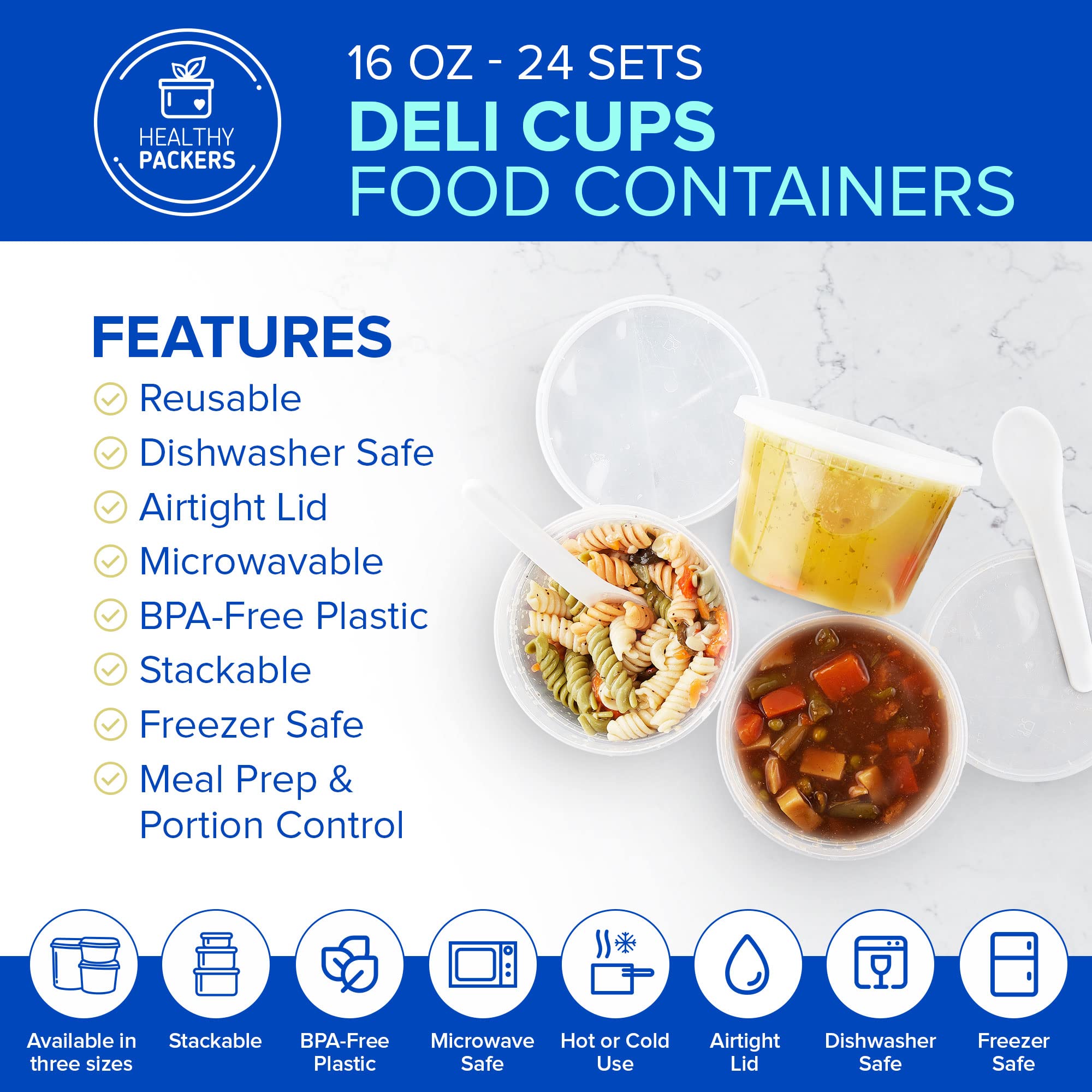 Healthy Packers airtight leakproof lids seal each container.