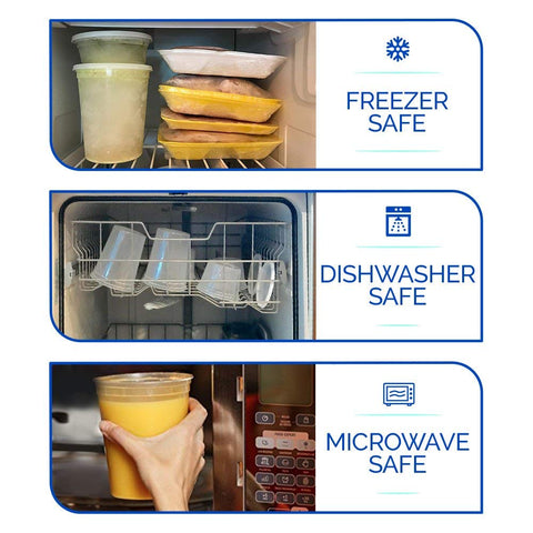 Healthy Packers freezer-safe cups keep soups and sauces fresh.