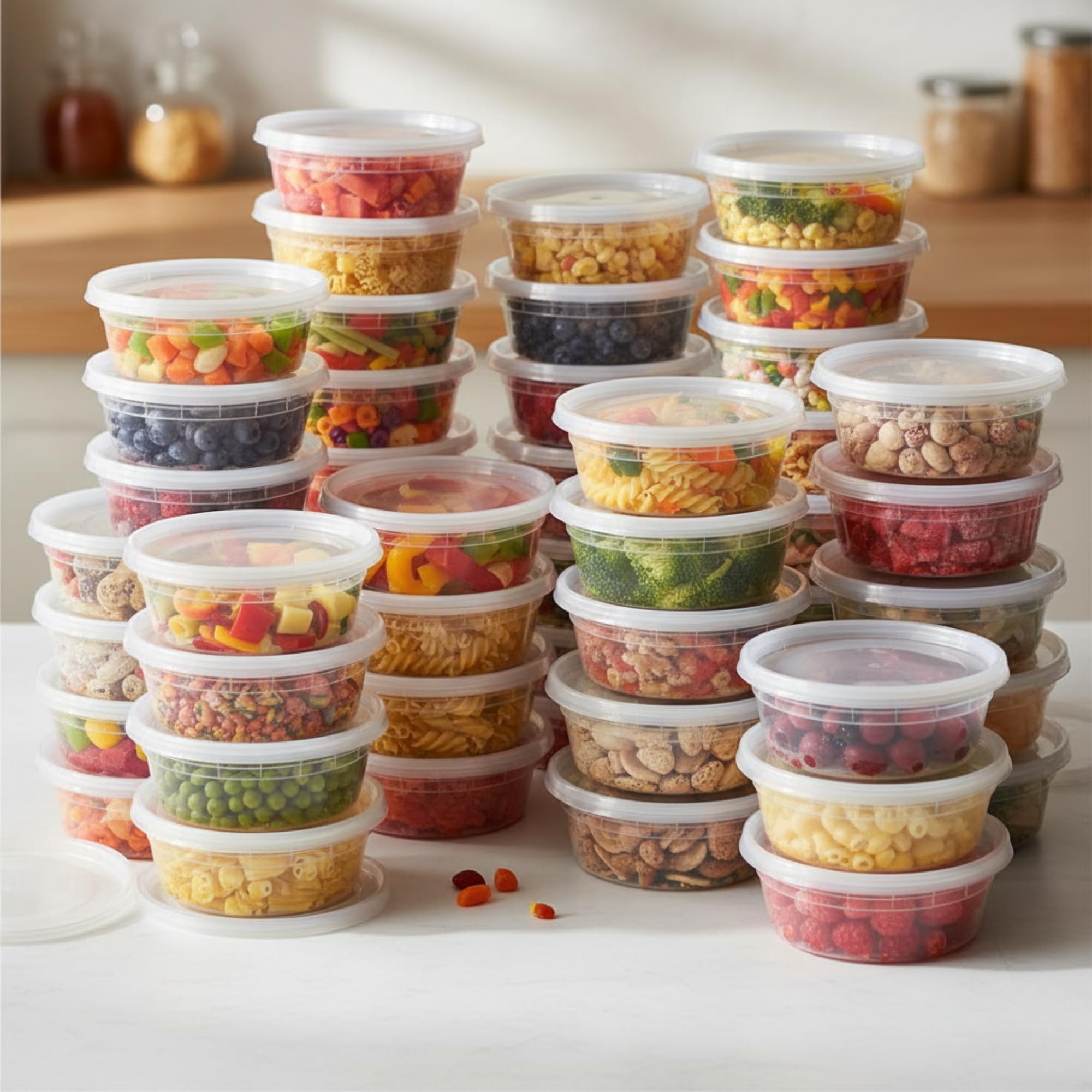 Healthy Packers versatile containers hold sauces, soups, or salads.