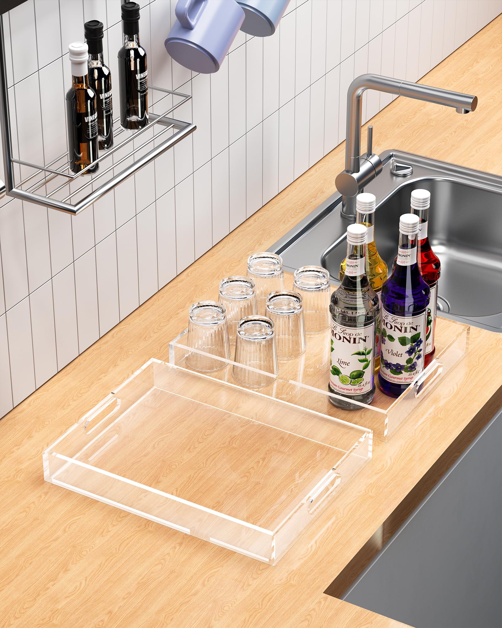 Heapany charcuterie display tray presents food art in crystal-clear acrylic