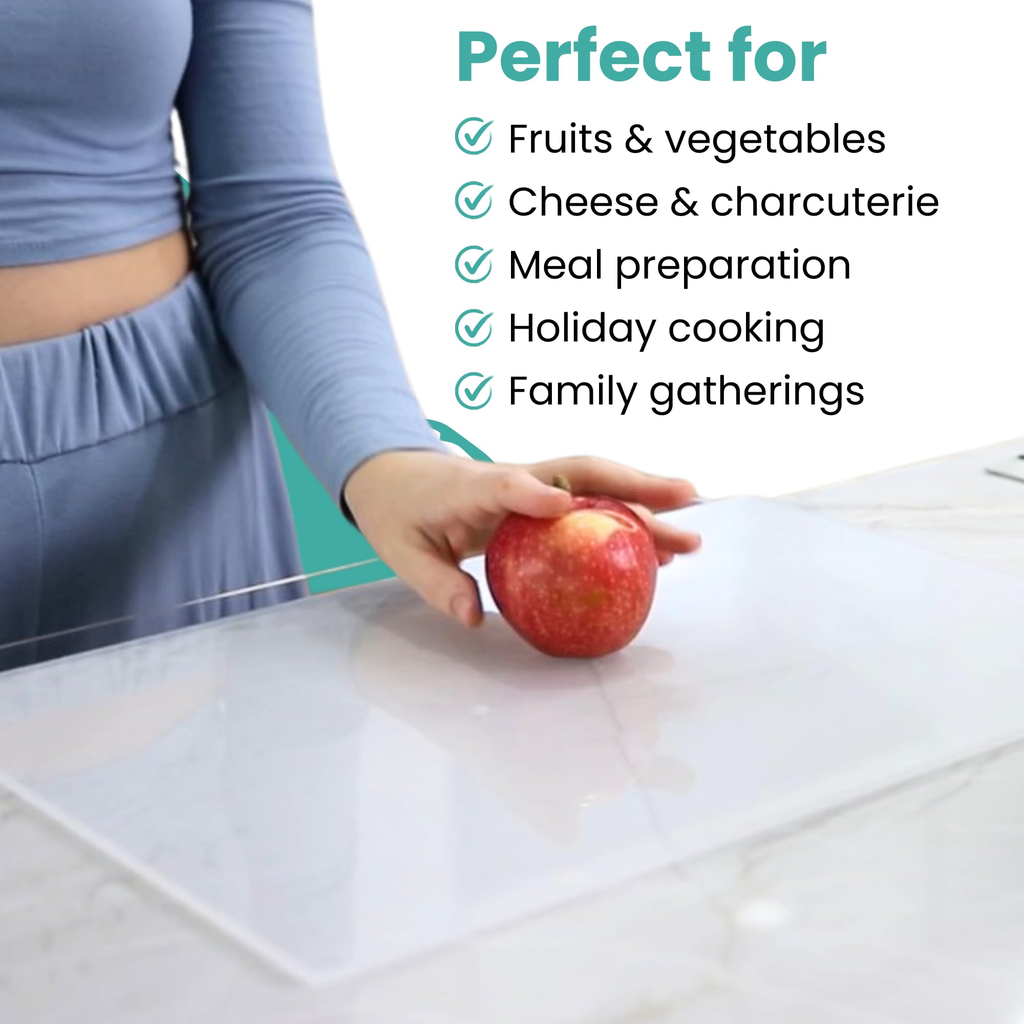 HearthCollections large 17x13 cutting surface offers ample workspace
