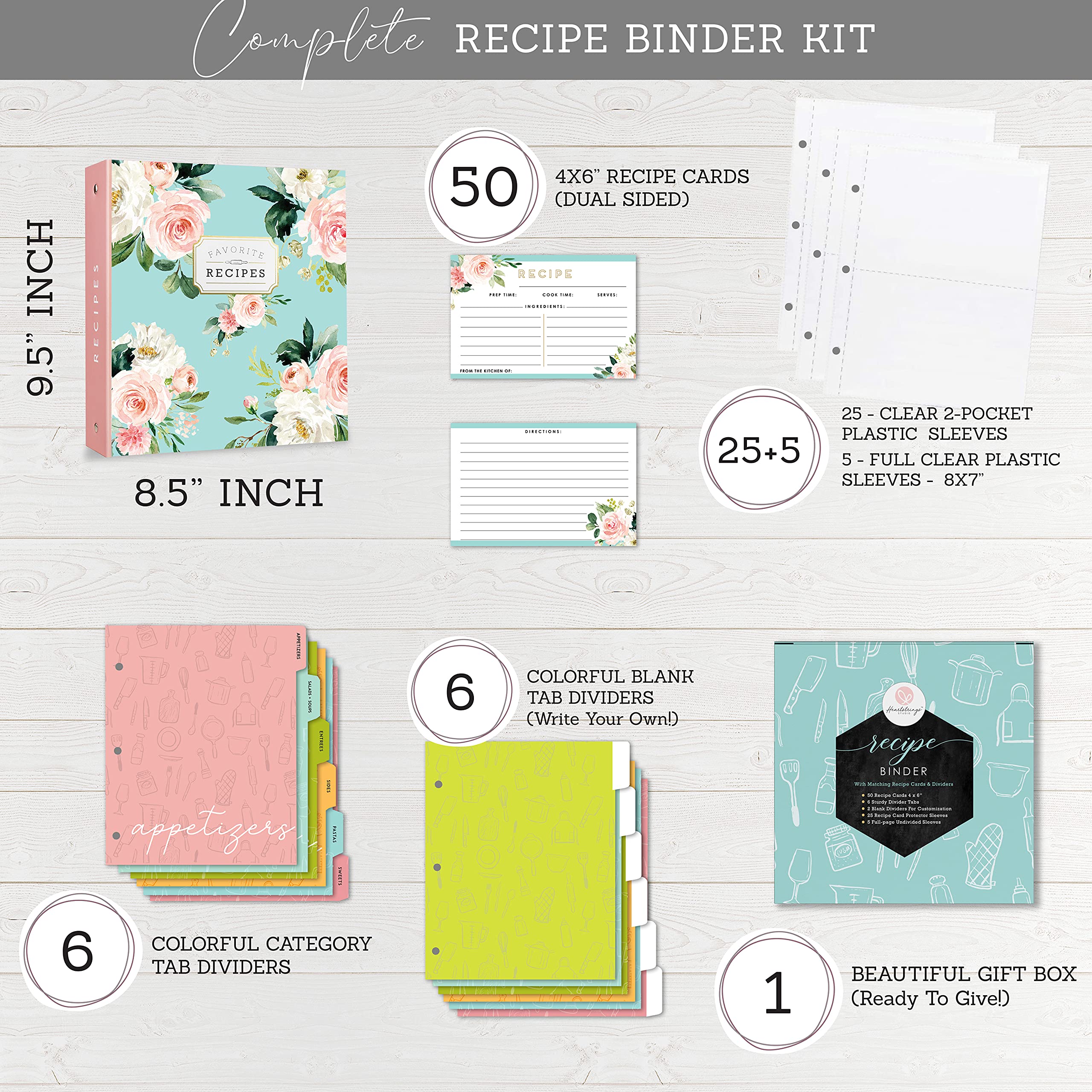 Heartstrings Studio clear sleeves protect recipe cards during cooking