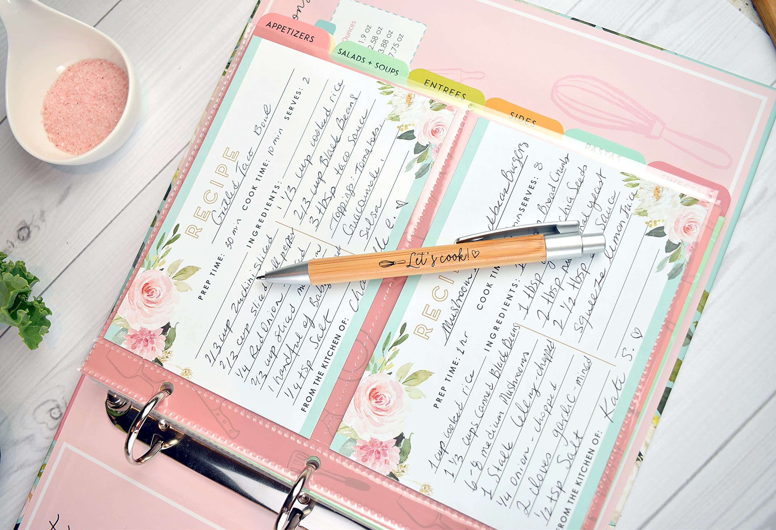 Heartstrings Studio divider tabs organize favorites for quick meal planning