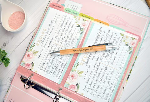 Heartstrings Studio divider tabs organize favorites for quick meal planning