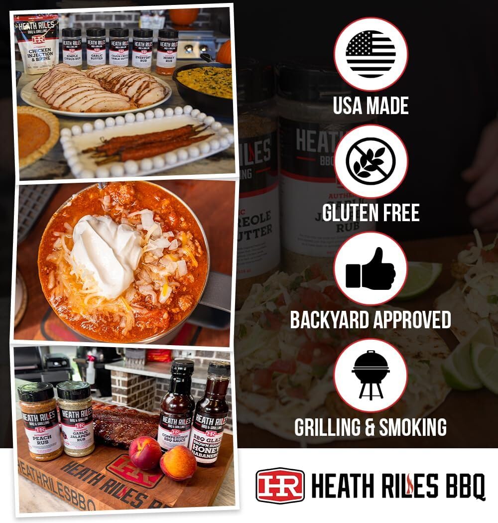 Heath Riles in-use grilling-smoke shot highlights enhanced beef juiciness