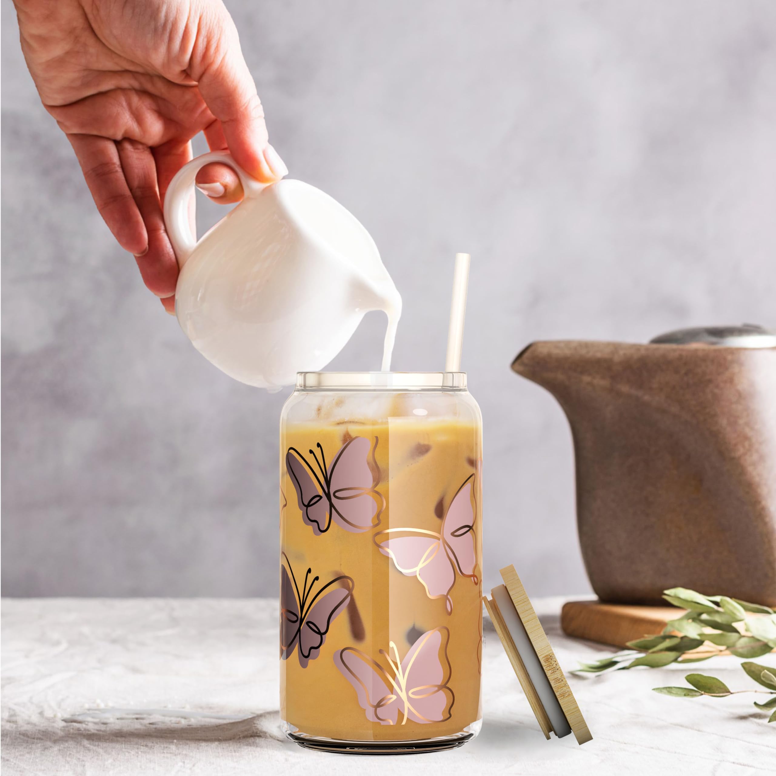 Heather & Willow 16oz mason jar, dishwasher safe for easy cleaning