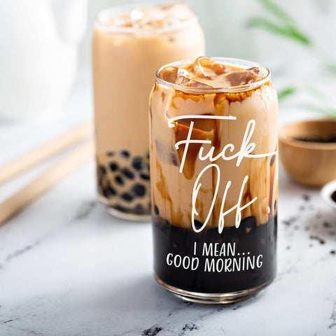Heather & Willow glass tumbler with stainless steel straw for reusable sipping