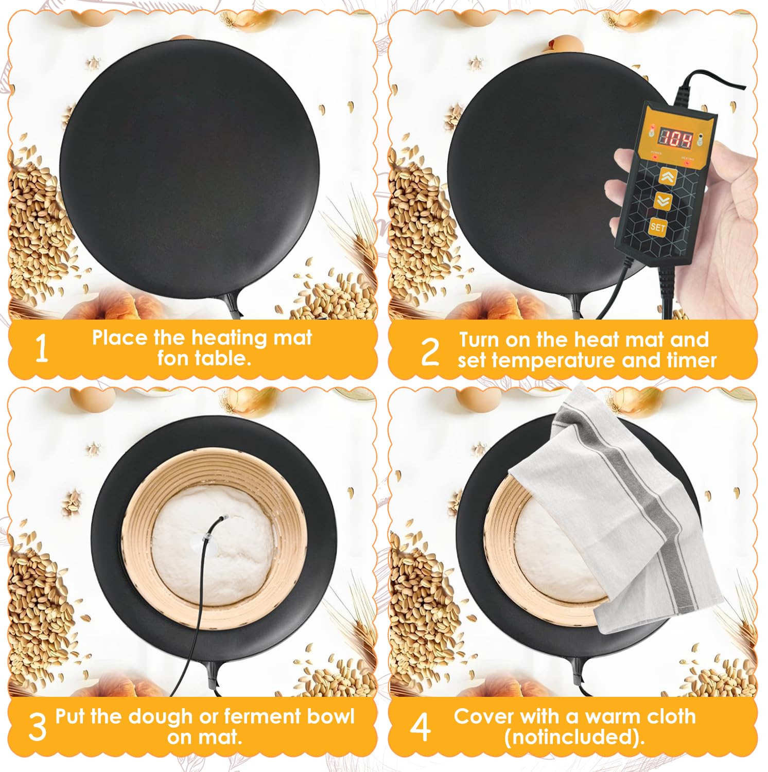 HEATIDEAS auto-off timer setup shows reduced monitoring needs during fermentation.
