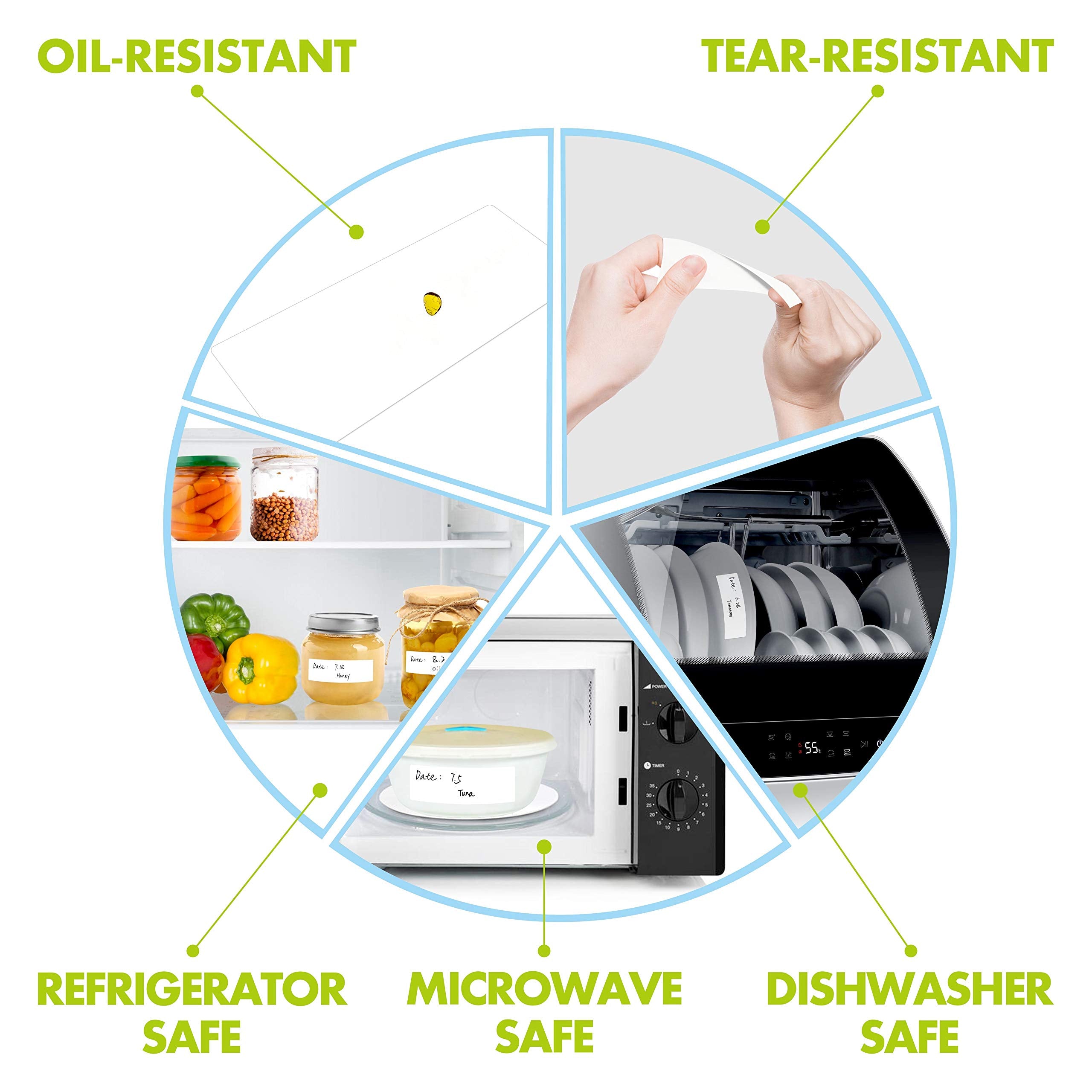Hebayy label roll sticks on containers with easy removal and no residue.