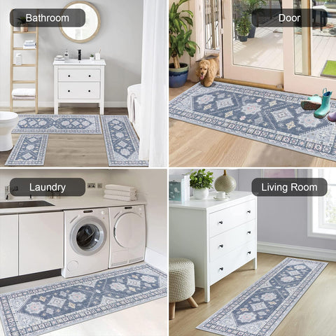 HEBE RUGS kitchen area rug set is versatile for many rooms.