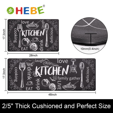 HEBE non-slip surface provides secure footing on tile or wood floors.