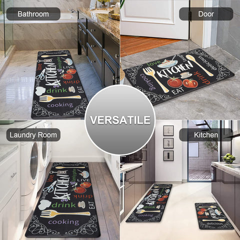 HEBE mat shows non-slip texture to help prevent slips on tile or wood floors.