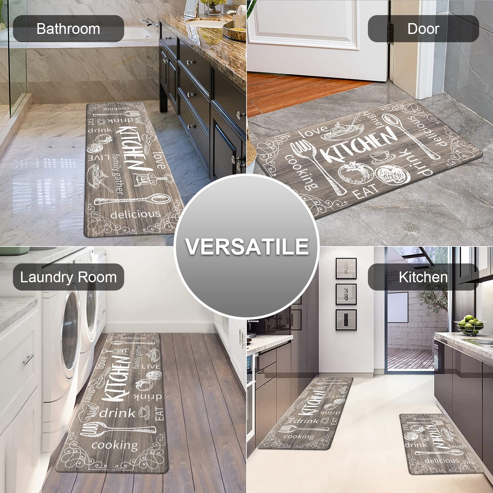 HEBE kitchen mat with textured surface for non-slip safety.