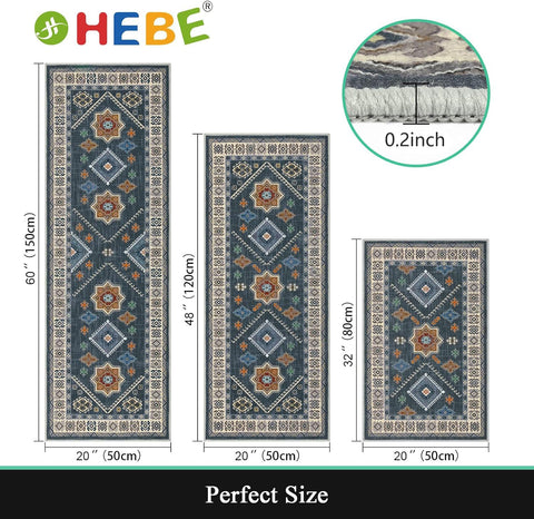 HEBE RUGS Boho kitchen rug 20x47 fits sinks and prep zones with stylish durability.