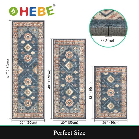 HEBE RUGS boho kitchen runner laid in hallway