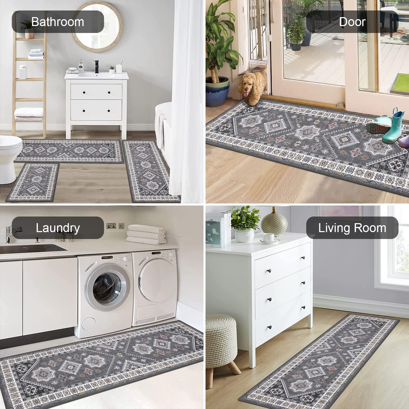 HEBE RUGS Distressed hallway runner adds vintage charm