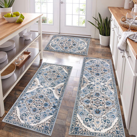 HEBE Rugs durable polyester fabric – long-lasting kitchen rug construction