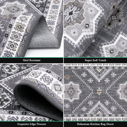 HEBE RUGS Non-slip backing protects floors and reduces movement