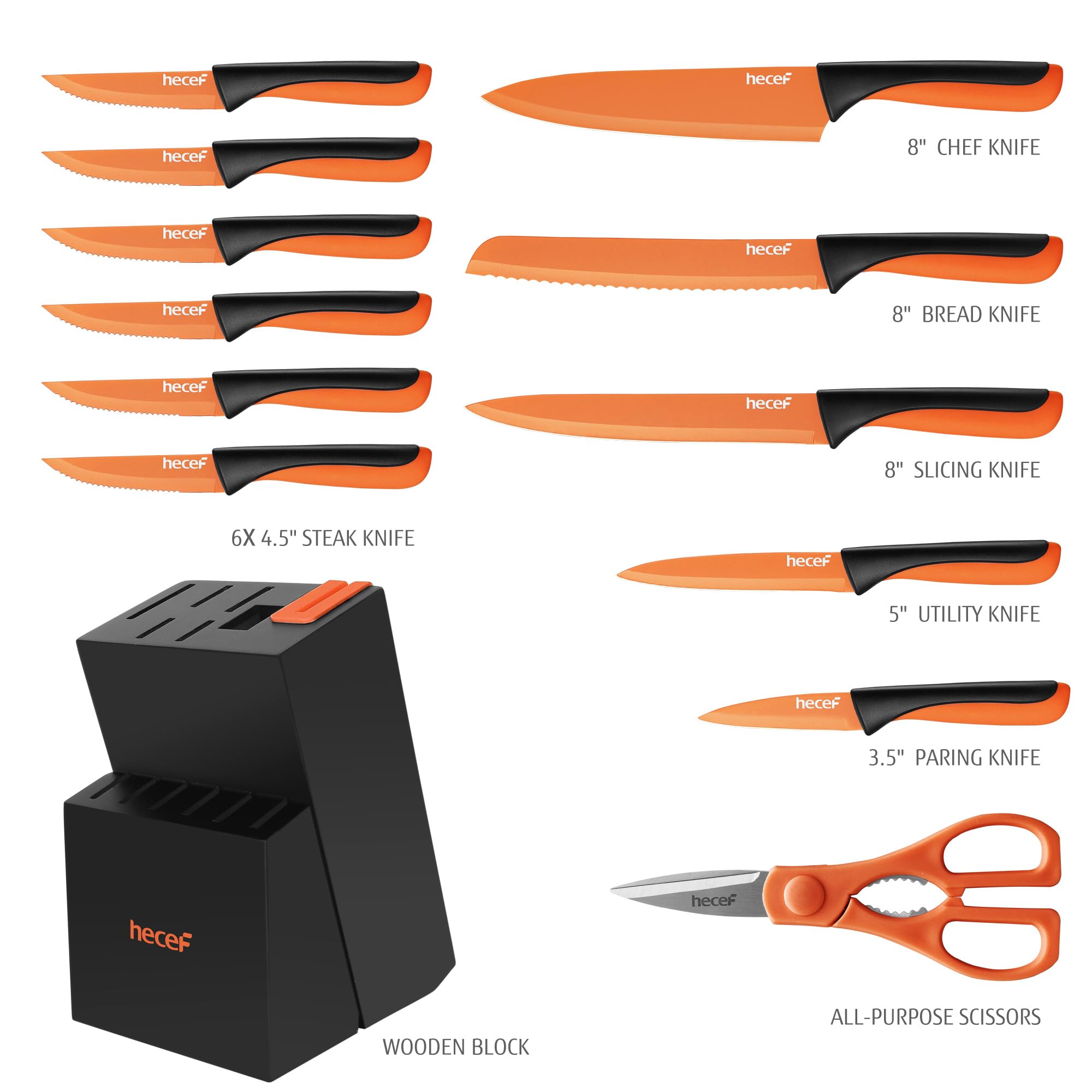 Hecef 8-inch slicing knife offers accurate portions for roasts and fish.