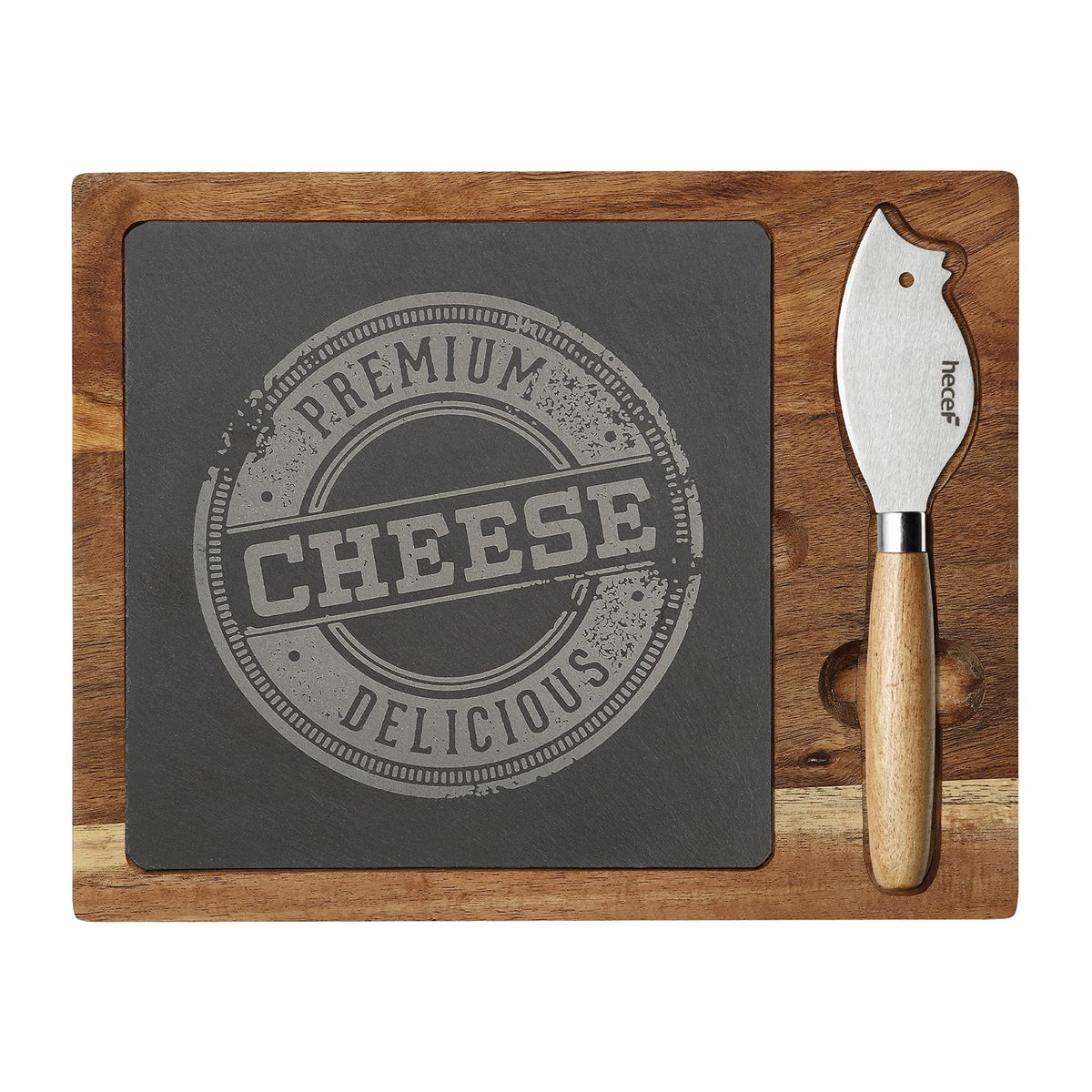 hecef acacia wood cheese board with slate for stylish entertaining.