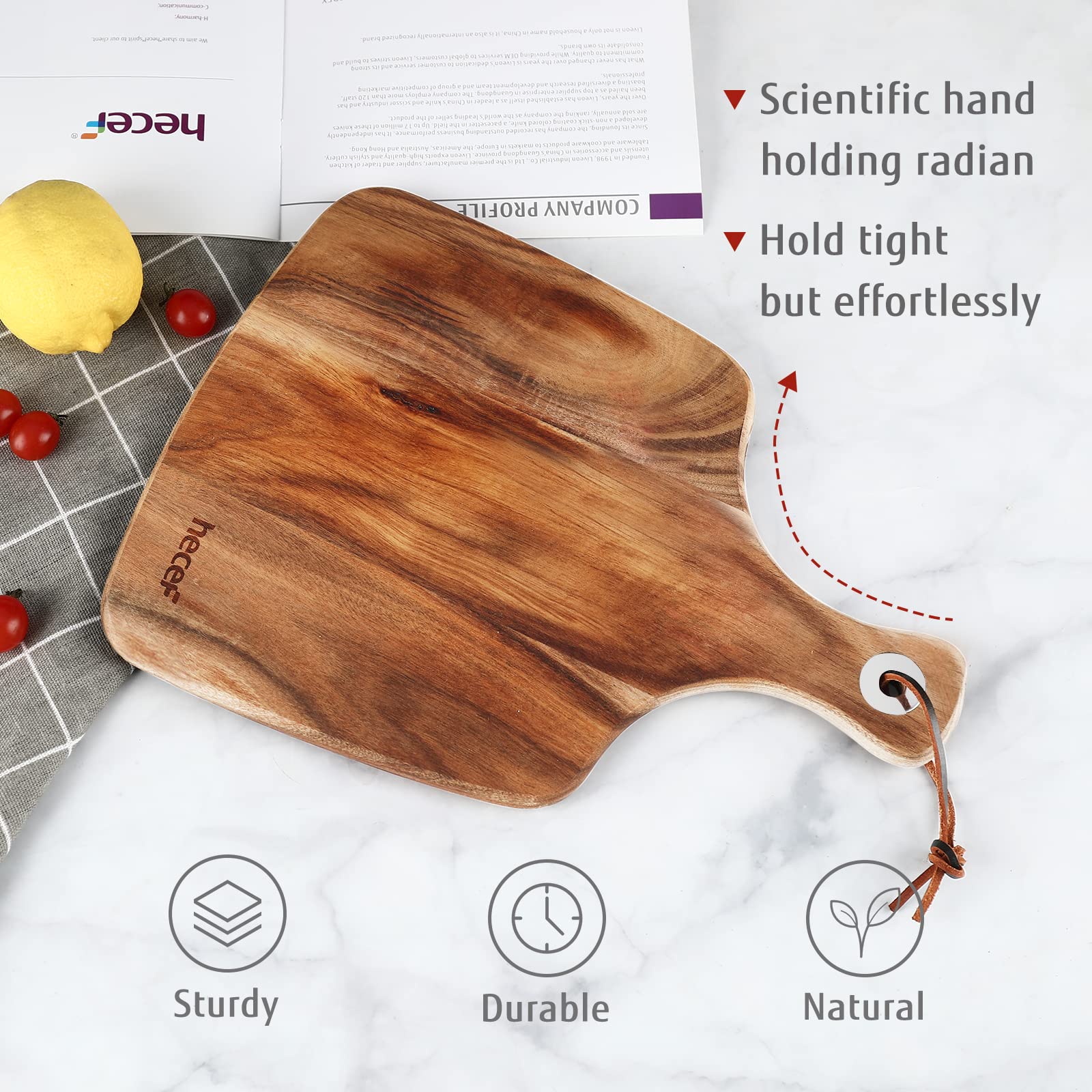 Hecef cheese board durable acacia wood for long lasting use