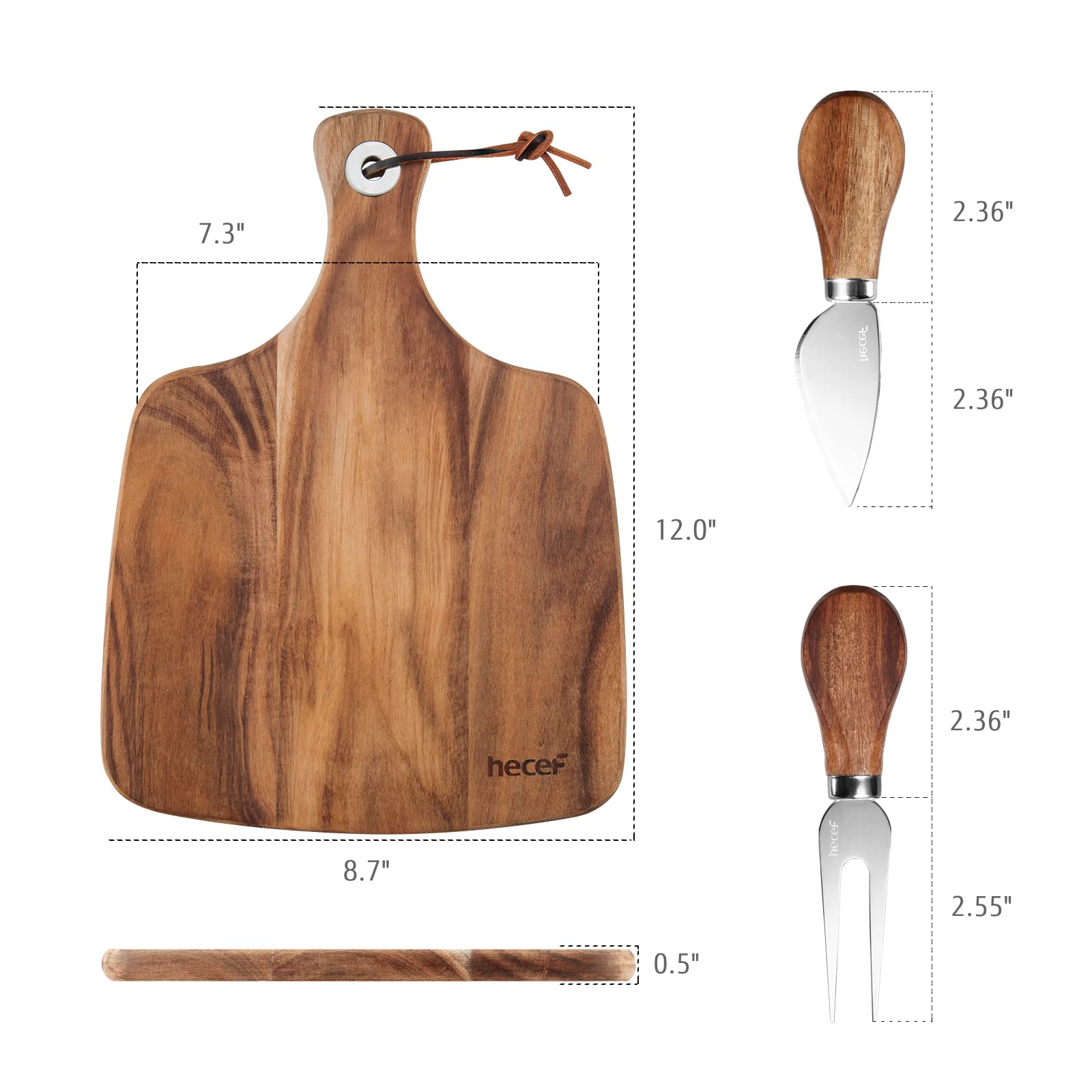 Hecef cheese board easy clean surface for quick cleanup