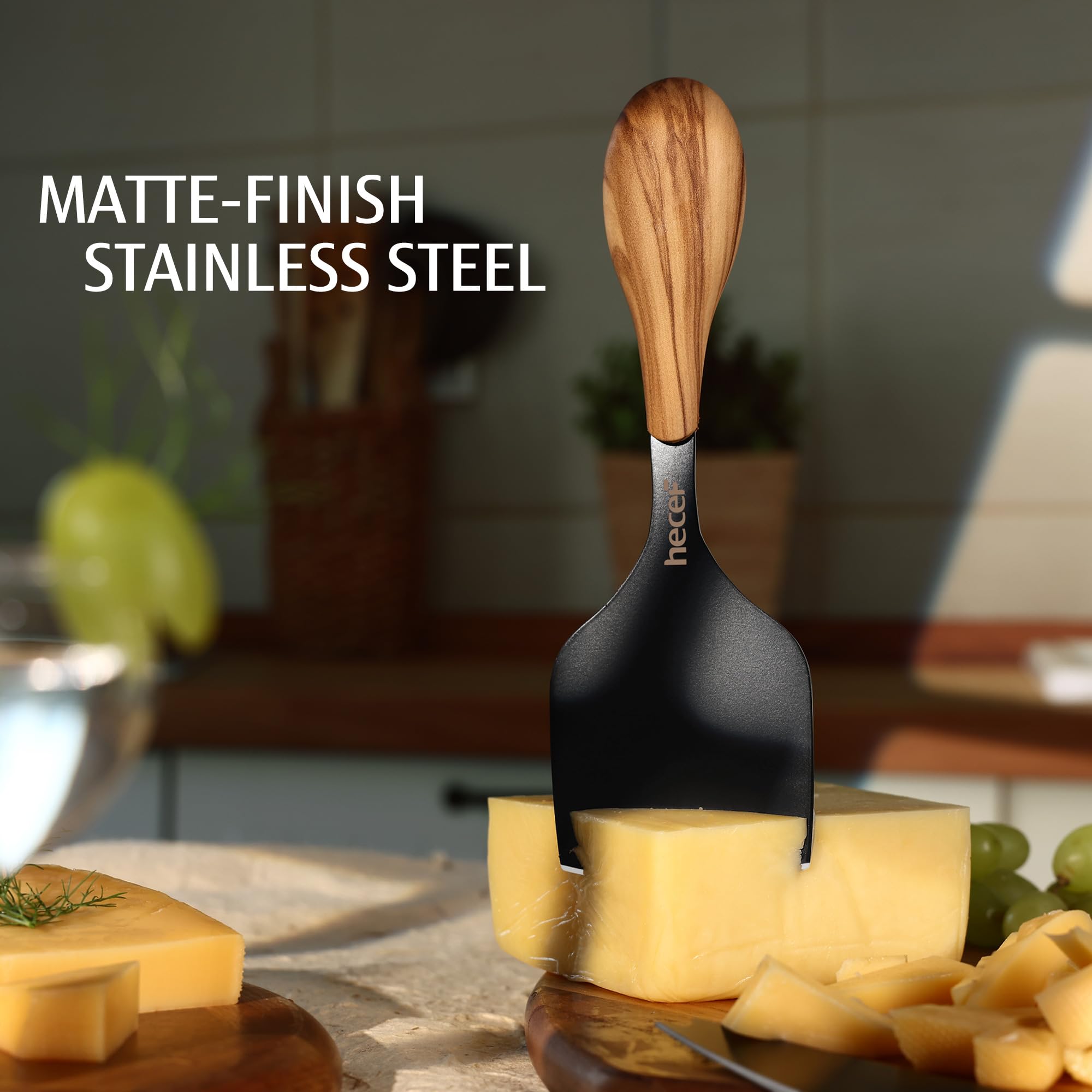 hecef cheese knife set chisel knife for crumbly cheeses and clean cuts