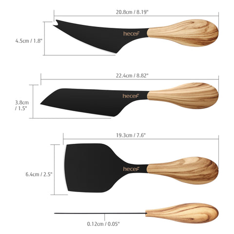 hecef cheese knife set hard cheese knife handles soft textures with precision slicing