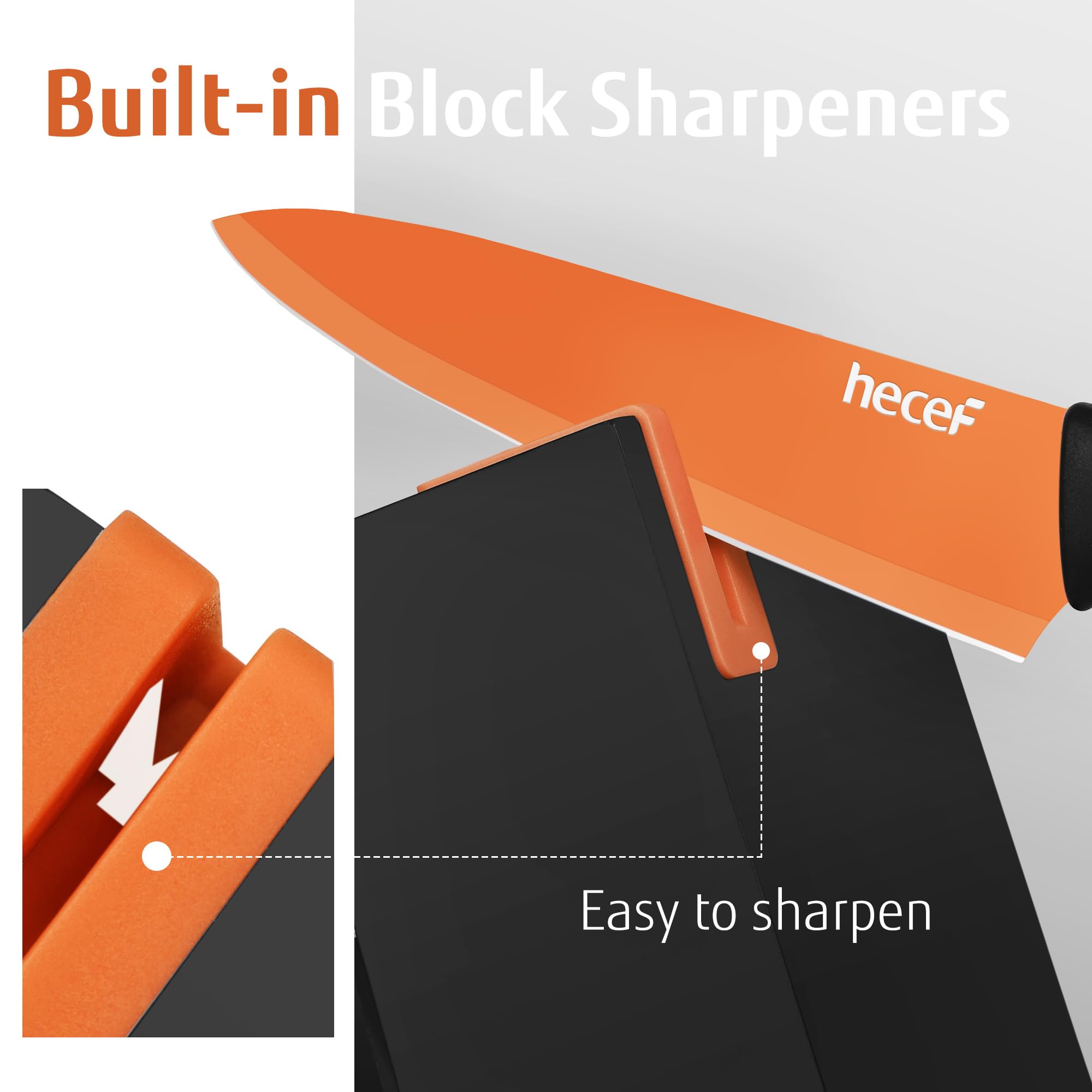 Hecef ergonomic PP+TPR handle provides a comfortable non-slip grip.