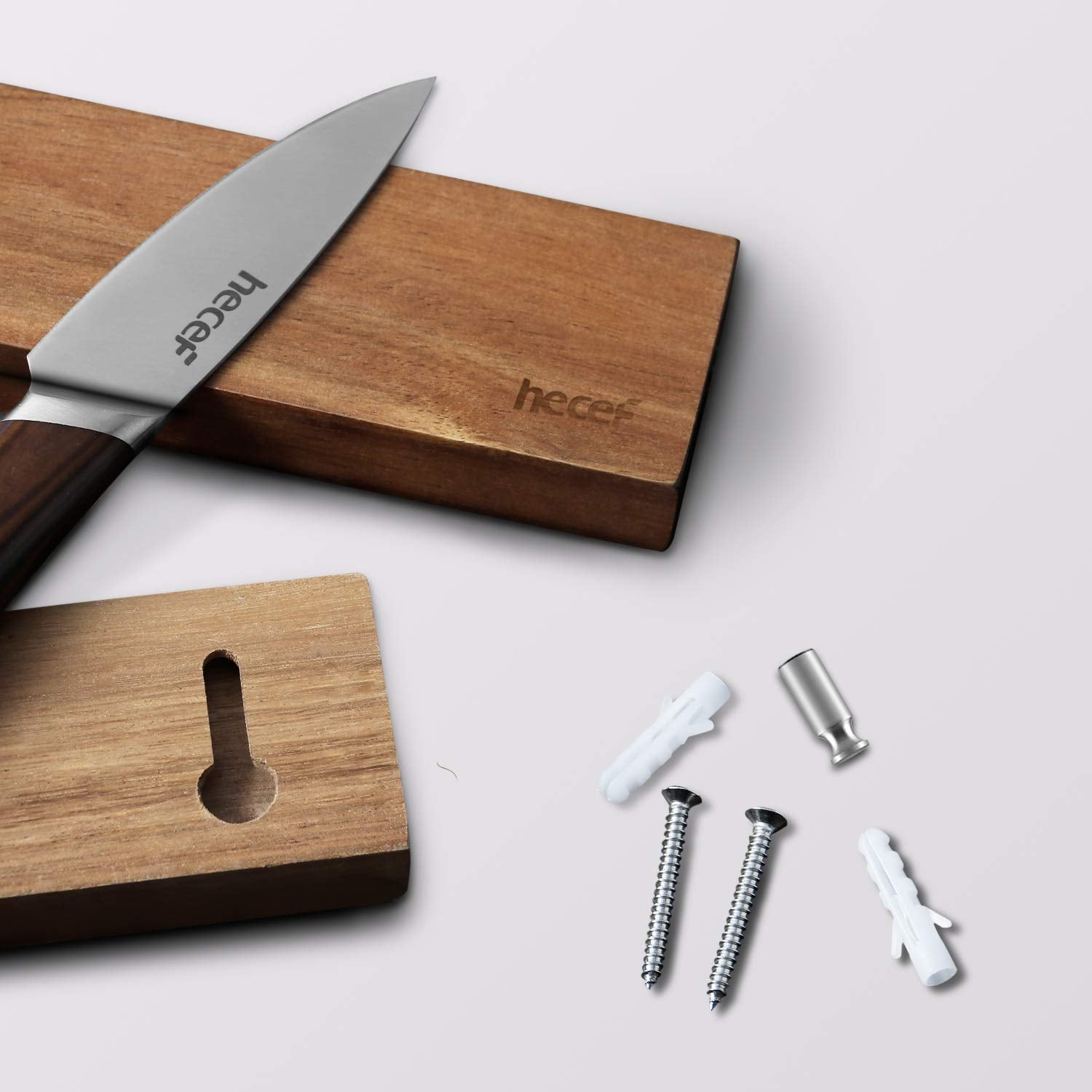 hecef magnetic strip on wall stores metal tools beyond knives.