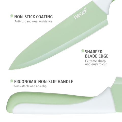 Hecef blades with non-stick coating for smooth slicing and easy cleanup