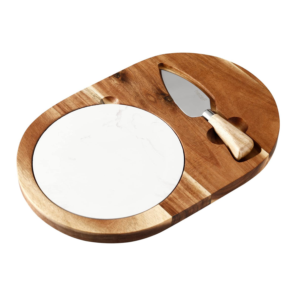 hecef oval cheese board main board showing rich acacia grain for elegant entertaining