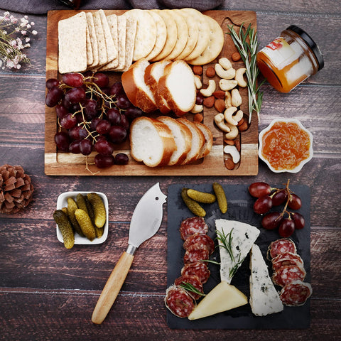 hecef serving tray fits cheese, crackers, and meats for gatherings.
