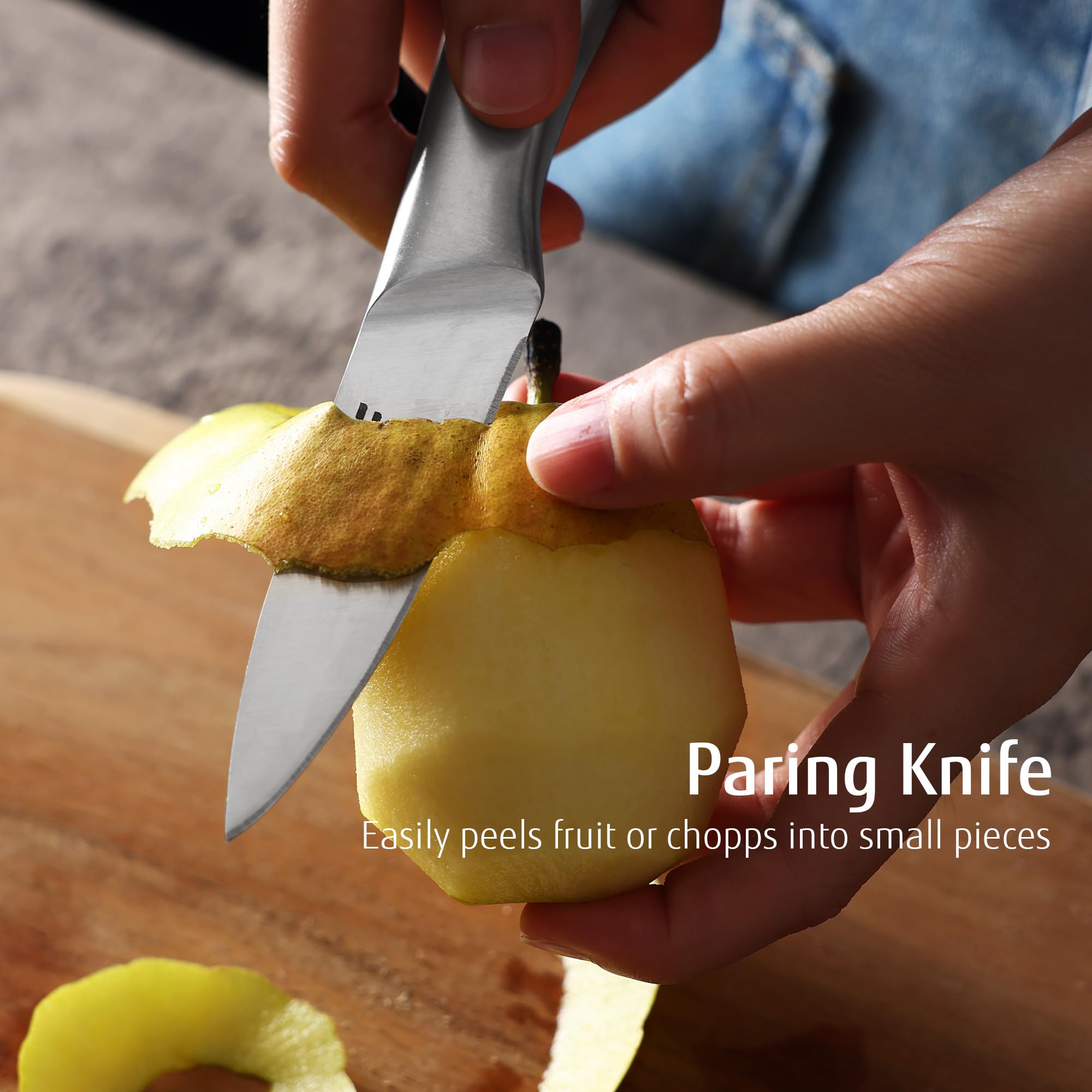 hecef Silver gift-ready knife set ideal for new homes and cooking enthusiasts