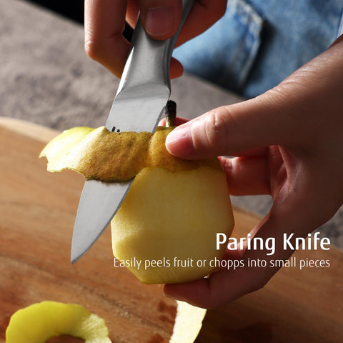 hecef Silver gift-ready knife set ideal for new homes and cooking enthusiasts