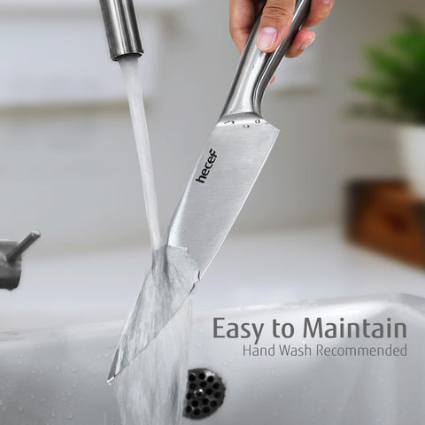 hecef Silver hollow-handle ergonomic grip showing balanced weight