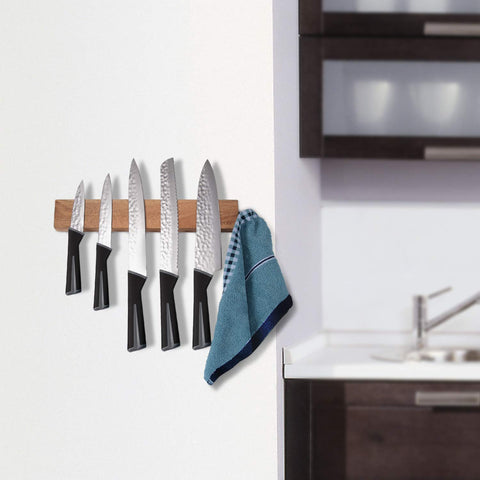hecef slim knife strip saves countertop space while keeping tools accessible.