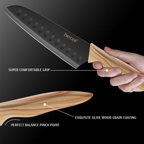 hecef Vintage Knife Set supports everyday kitchen prep with ergonomic design