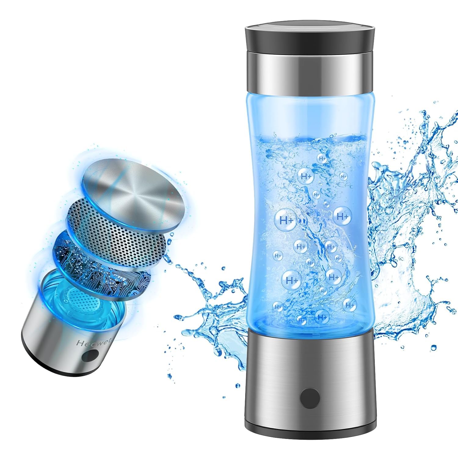 Hecwet hydrogen water bottle front view for daily use